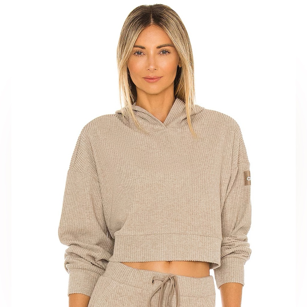 Alo Yoga Women’s Muse Hoodie in Gravel Heather - Size S